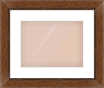 Brown Flat Frame for 12 × 9in artwork, with Smooth White Single Mount