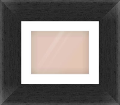 Black Flat Frame for 12 × 9in artwork, with Smooth White Single Mount