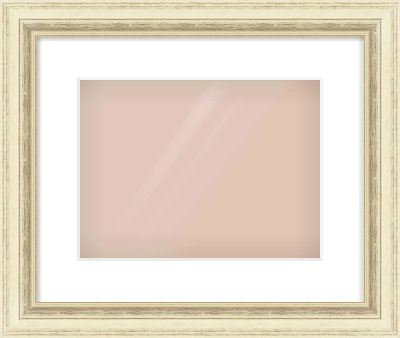 Ivory Distressed Frame for 12 × 9in artwork, with Smooth White Single Mount