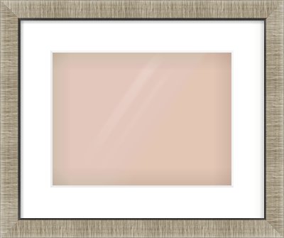 Silver & Black Sided Flat Frame for 12 × 9in artwork, with Smooth White Single Mount