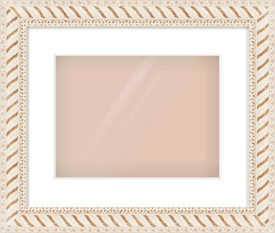 Off White & Gold Dome Frame for 12 × 9in artwork, with Smooth White Single Mount