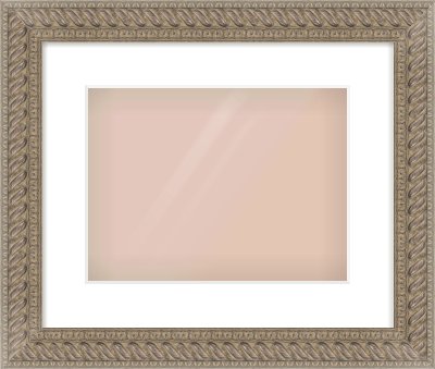 Silver Dome Frame for 12 × 9in artwork, with Smooth White Single Mount