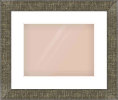 Brushed Pewter Flat Frame for 12 × 9in artwork, with Smooth White Single Mount