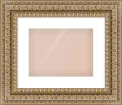 Gold Reverse Frame for 12 × 9in artwork, with Smooth White Single Mount