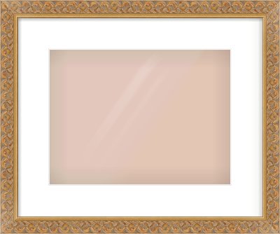 Gold Scoop Frame for 12 × 9in artwork, with Smooth White Single Mount