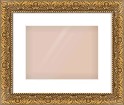 Gold Scoop Frame for 12 × 9in artwork, with Smooth White Single Mount