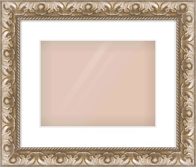 Silver Scoop Frame for 12 × 9in artwork, with Smooth White Single Mount