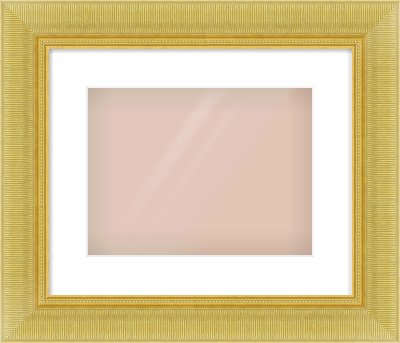 Gold Reverse Frame for 12 × 9in artwork, with Smooth White Single Mount
