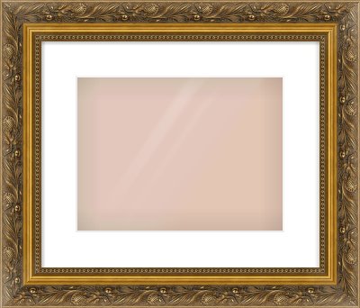 Gold Scoop Frame for 12 × 9in artwork, with Smooth White Single Mount