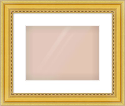 Gold Spoon Frame for 12 × 9in artwork, with Smooth White Single Mount