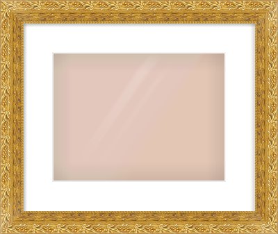 Gold Spoon Frame for 12 × 9in artwork, with Smooth White Single Mount