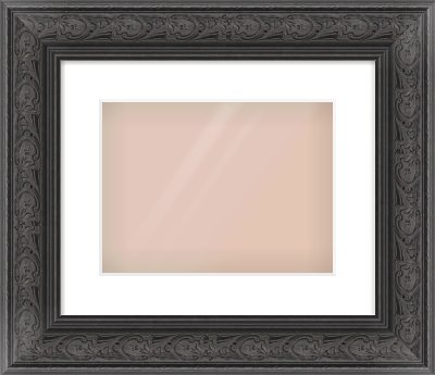Black Spoon Frame for 12 × 9in artwork, with Smooth White Single Mount