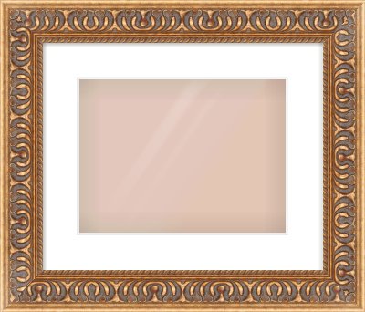 Gold Reverse Frame for 12 × 9in artwork, with Smooth White Single Mount