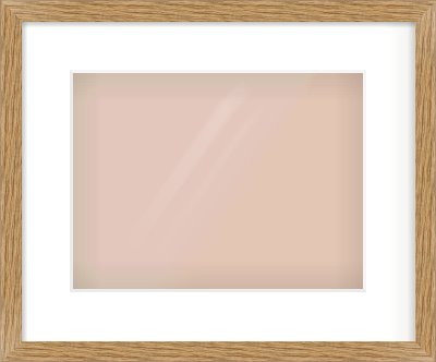 Oak Effect Flat Frame for 12 × 9in artwork, with Smooth White Single Mount