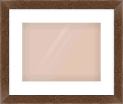 Brown Flat Frame for 12 × 9in artwork, with Smooth White Single Mount