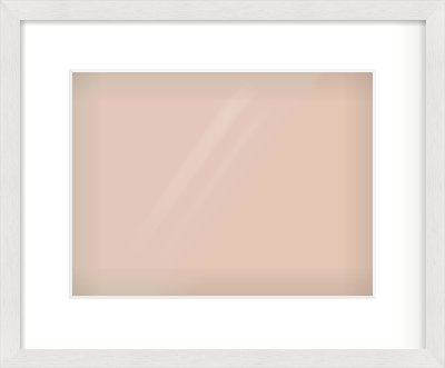 White Flat Frame for 12 × 9in artwork, with Smooth White Single Mount