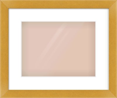 Gold Flat Frame for 12 × 9in artwork, with Smooth White Single Mount