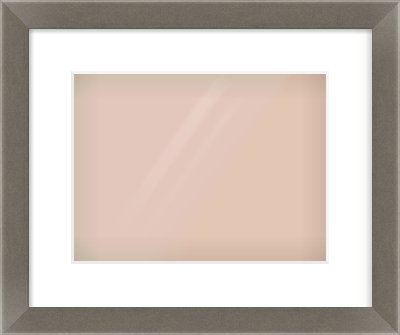 Pewter Flat Frame for 12 × 9in artwork, with Smooth White Single Mount