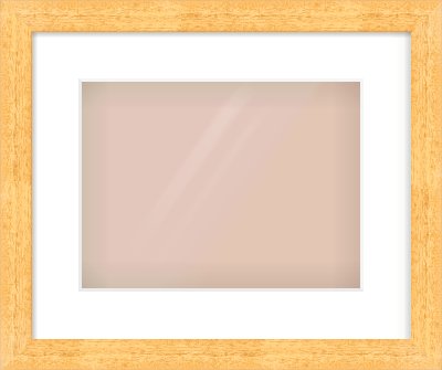 Oak Effect Flat Frame for 12 × 9in artwork, with Smooth White Single Mount