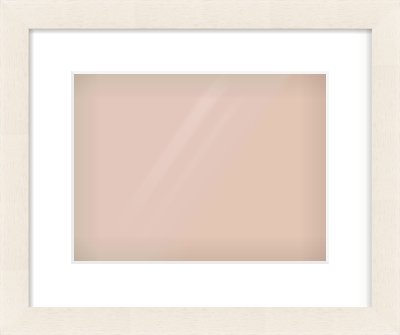 White Flat Frame for 12 × 9in artwork, with Smooth White Single Mount