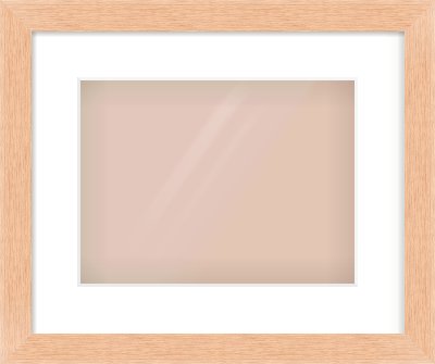 Oak Effect Flat Frame for 12 × 9in artwork, with Smooth White Single Mount