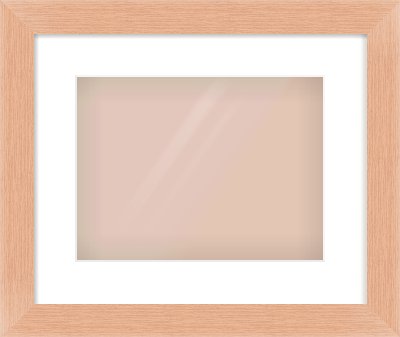 Oak Effect Flat Frame for 12 × 9in artwork, with Smooth White Single Mount