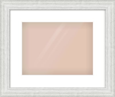 Silver Foil Flat Frame for 12 × 9in artwork, with Smooth White Single Mount