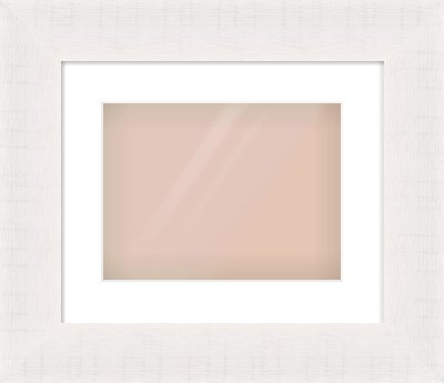 Rough Cut Effect Flat Frame for 12 × 9in artwork, with Smooth White Single Mount