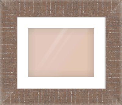 Rough Cut Effect Flat Frame for 12 × 9in artwork, with Smooth White Single Mount