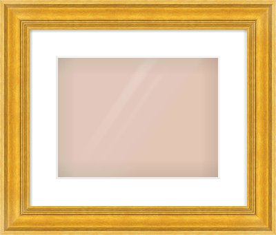 Gold Spoon Frame for 12 × 9in artwork, with Smooth White Single Mount
