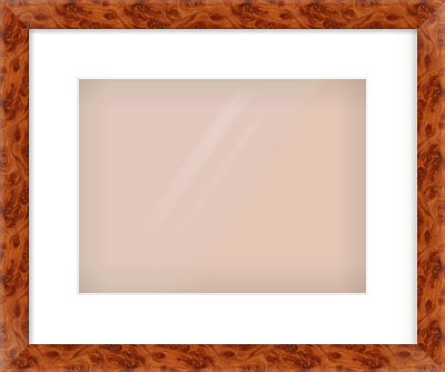 Brown Flat Frame for 12 × 9in artwork, with Smooth White Single Mount