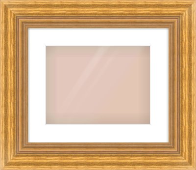Gold Reverse Frame for 12 × 9in artwork, with Smooth White Single Mount