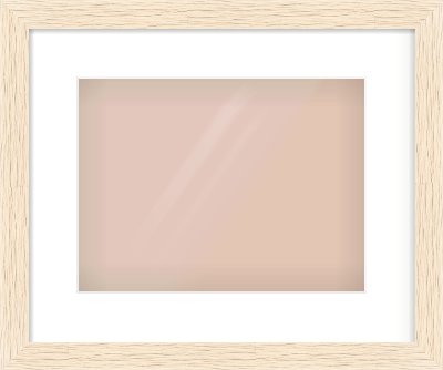 Ivory Flat Frame for 12 × 9in artwork, with Smooth White Single Mount