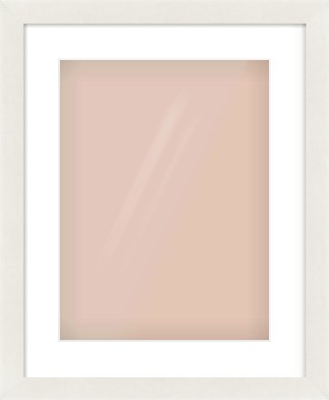 White Flat Frame for 12 × 16in artwork, with Smooth White Single Mount