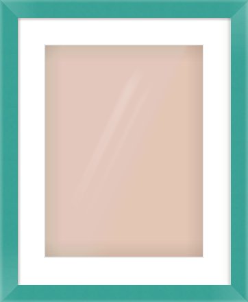 Green Paint Flat Frame for 12 × 16in artwork, with Smooth White Single Mount