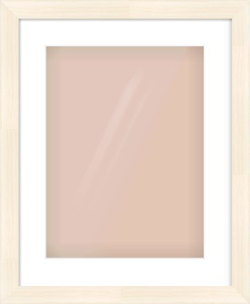 Natural Wood Flat Frame for 12 × 16in artwork, with Smooth White Single Mount