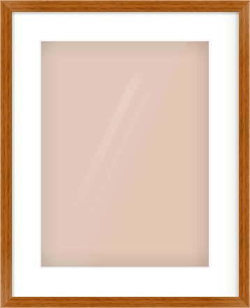 Natural Wood Flat Frame for 12 × 16in artwork, with Smooth White Single Mount