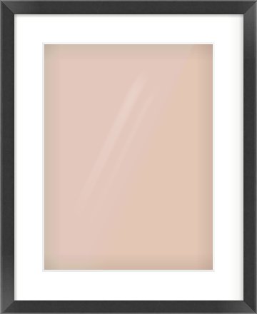 Black Flat Frame for 12 × 16in artwork, with Smooth White Single Mount