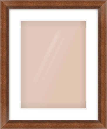 Brown Flat Frame for 12 × 16in artwork, with Smooth White Single Mount