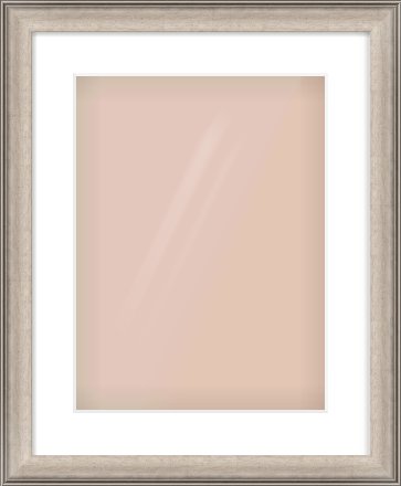 Champagne Silver Scoop Frame for 12 × 16in artwork, with Smooth White Single Mount