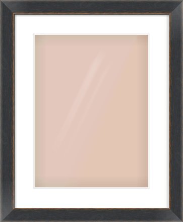 Black Flat Frame for 12 × 16in artwork, with Smooth White Single Mount