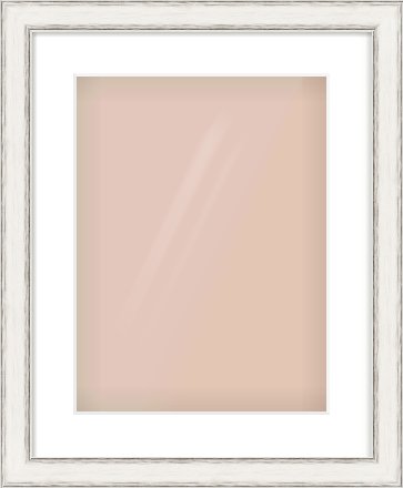 Black/Silver Flat Frame for 12 × 16in artwork, with Smooth White Single Mount