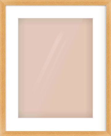 Oak Veneer Flat Frame for 12 × 16in artwork, with Smooth White Single Mount