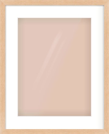 Light Oak Veneer Flat Frame for 12 × 16in artwork, with Smooth White Single Mount