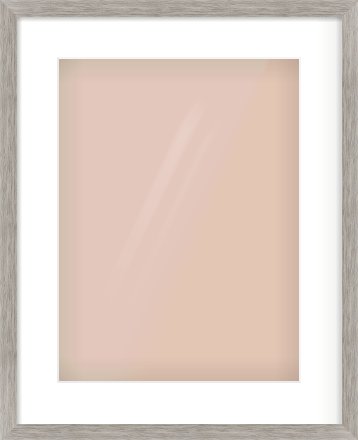 Grey Wood Grain Flat Frame for 12 × 16in artwork, with Smooth White Single Mount
