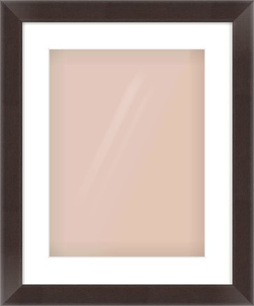 Brown Flat Frame for 12 × 16in artwork, with Smooth White Single Mount