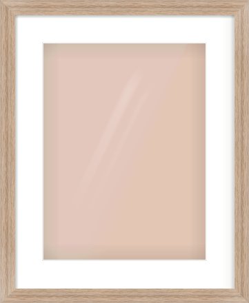 Light Walnut Flat Frame for 12 × 16in artwork, with Smooth White Single Mount