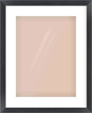 Black Wood Grain Flat Frame for 12 × 16in artwork, with Smooth White Single Mount