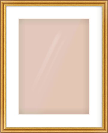 Gold Reverse Frame for 12 × 16in artwork, with Smooth White Single Mount
