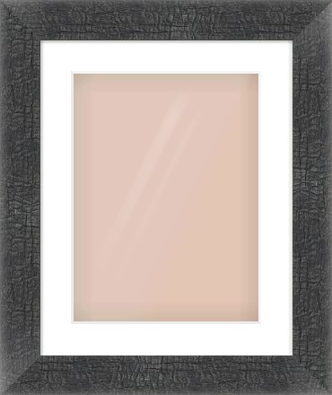 Carbon Flat Frame for 12 × 16in artwork, with Smooth White Single Mount